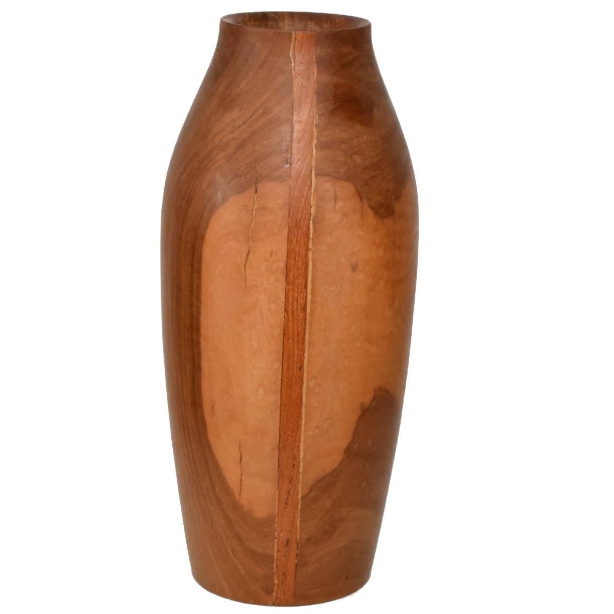 1960s California Design MidCentury Modern HandCarved Wood Vase by