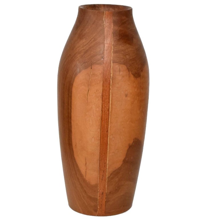 MidCentury Modern Wood Vase Sculptural Shape For Sale at 1stDibs