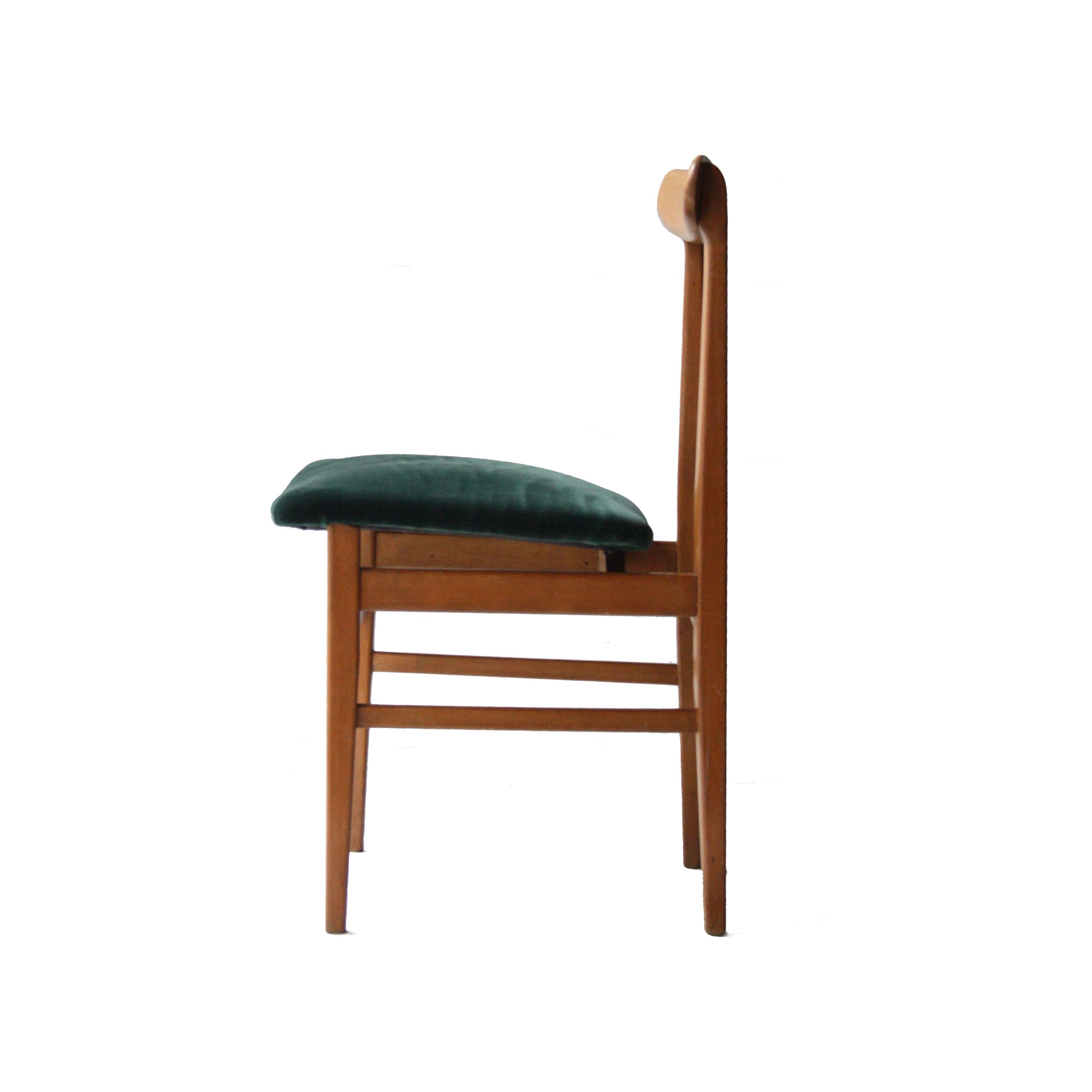 Mid-Century Modern Solid Teak Wood Set of Four Swedish Armchairs, 1950 In Good Condition For Sale In Madrid, ES