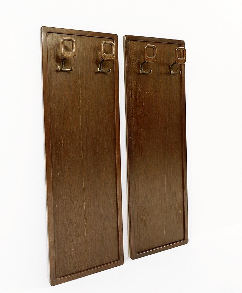 Mid-Century Modern Wood Wall Coat Rack In Good Condition For Sale In Brussels , BE