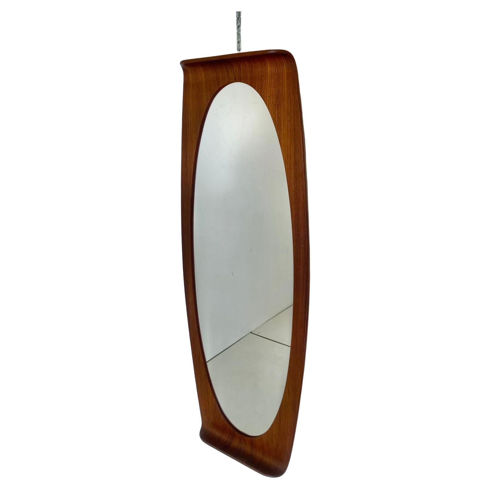 Mid Century Modern Wood Wall Mirror, Campo e Graffi, Italy 1950s For Sale 2
