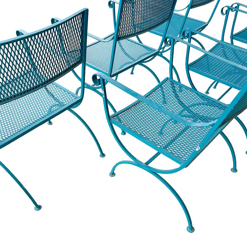 Juego de 6 sillas de exterior Woodard, modernas de mediados de siglo siglo XX en venta