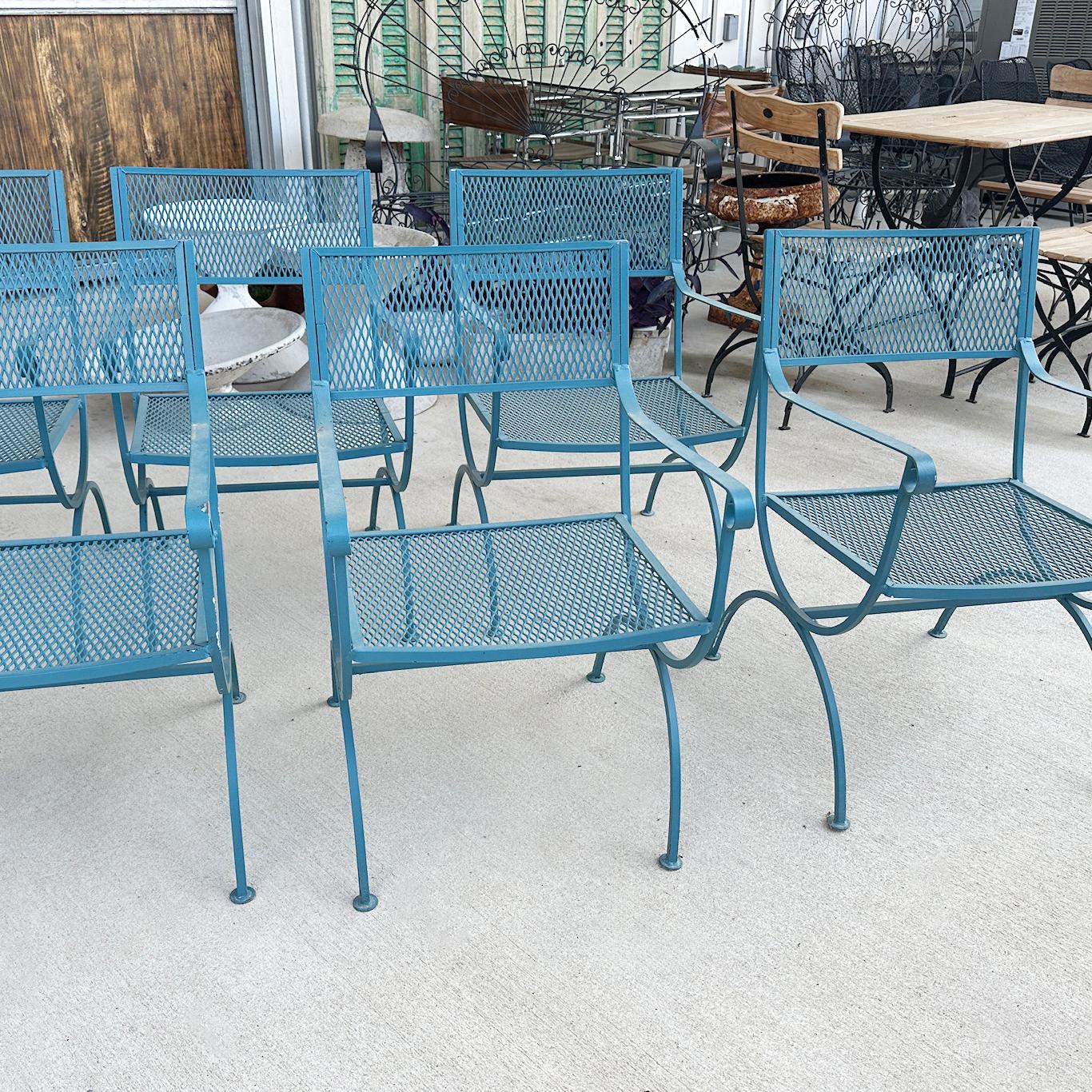 Juego de 6 sillas de exterior Woodard, modernas de mediados de siglo en venta 1