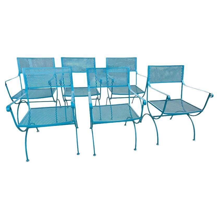 Chaises d'extérieur Woodard modernes du milieu du siècle dernier, lot de 6