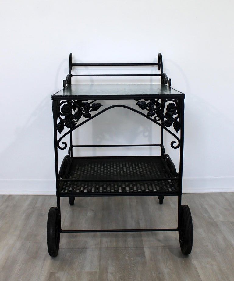 MidCentury Modern Woodard Patio Bistro Wrought Iron Serving Bar Tea
