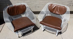 Mid-Century Modern Woodard Sculptura Pair of Rare Patio Rocking Chairs