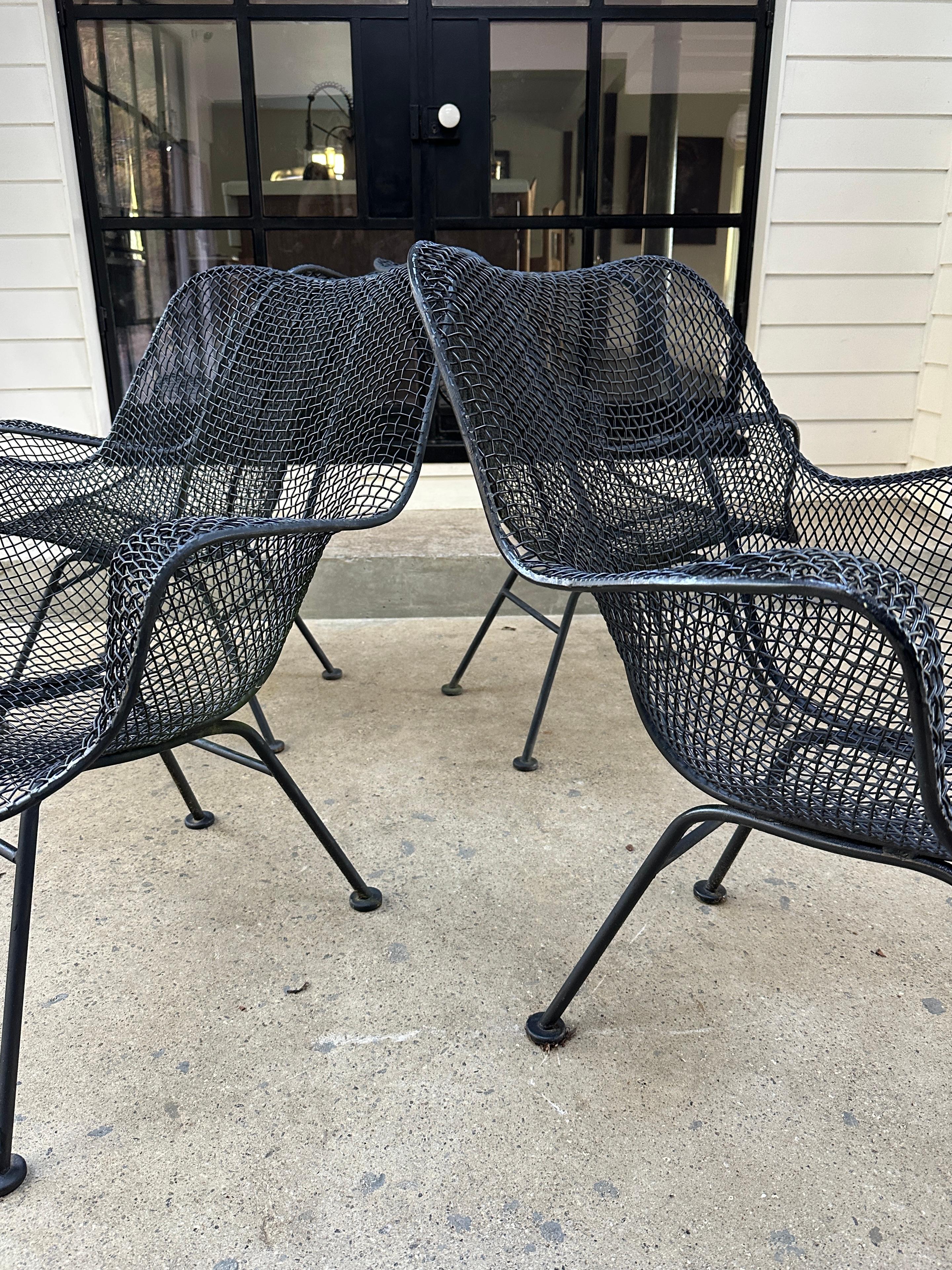 Mid-Century Modern Woodard Sculptura Patio Dining Chairs, set of 4 For Sale 2