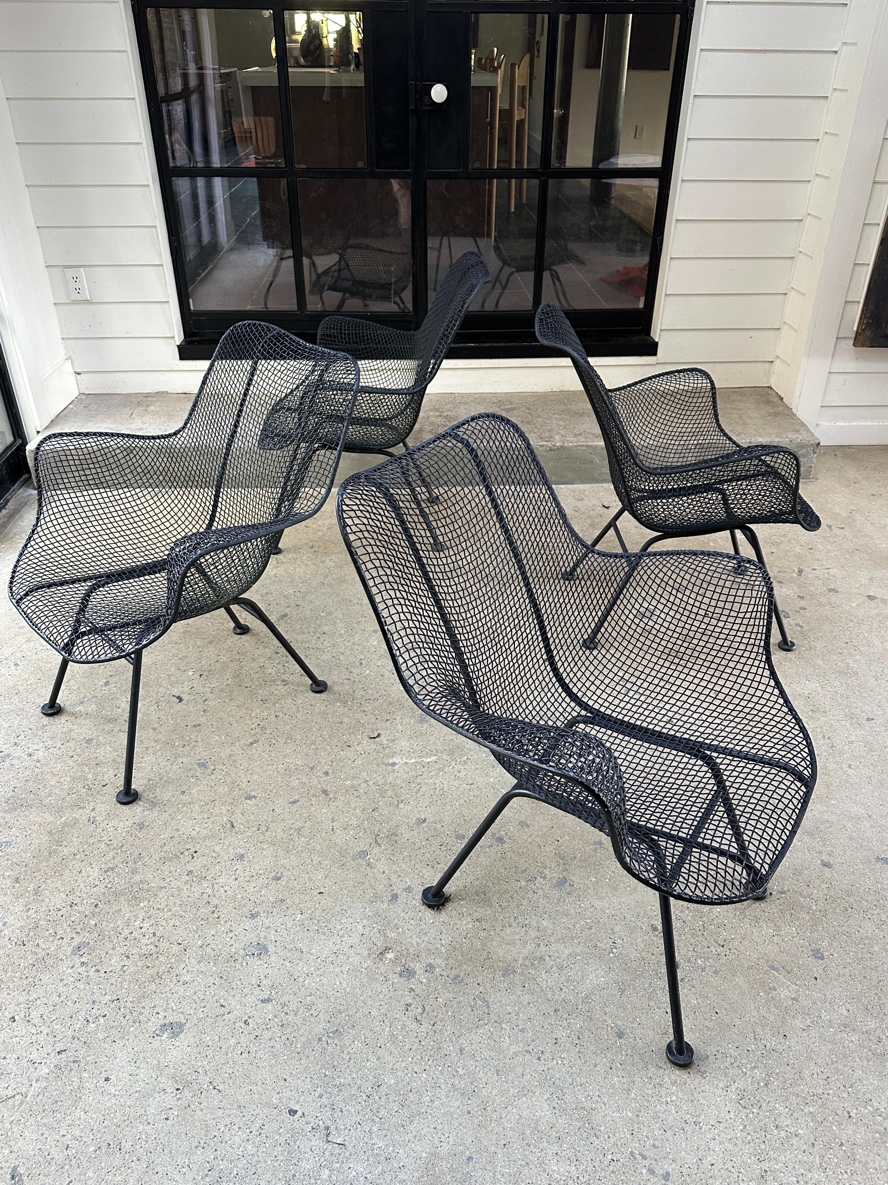 Mid-Century Modern Woodard Sculptura Patio Dining Chairs, set of 4 For Sale 3
