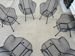 Mid-Century Modern Woodard Sculptura Patio/Dining Chairs, Set of 6