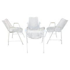 Mid-Century Modern Woodard Sculptural Arm Chairs, Rare Design, set of Four