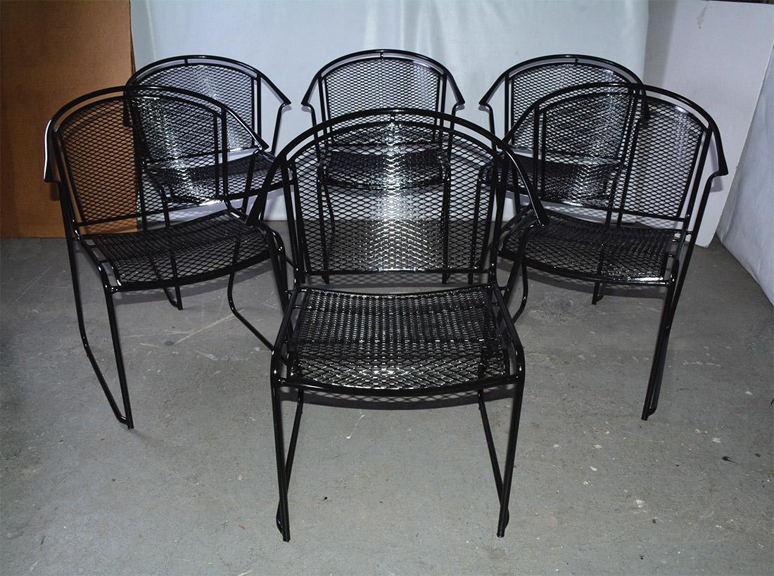 American Mid-Century Modern Woodard Style Patio Dining Chairs