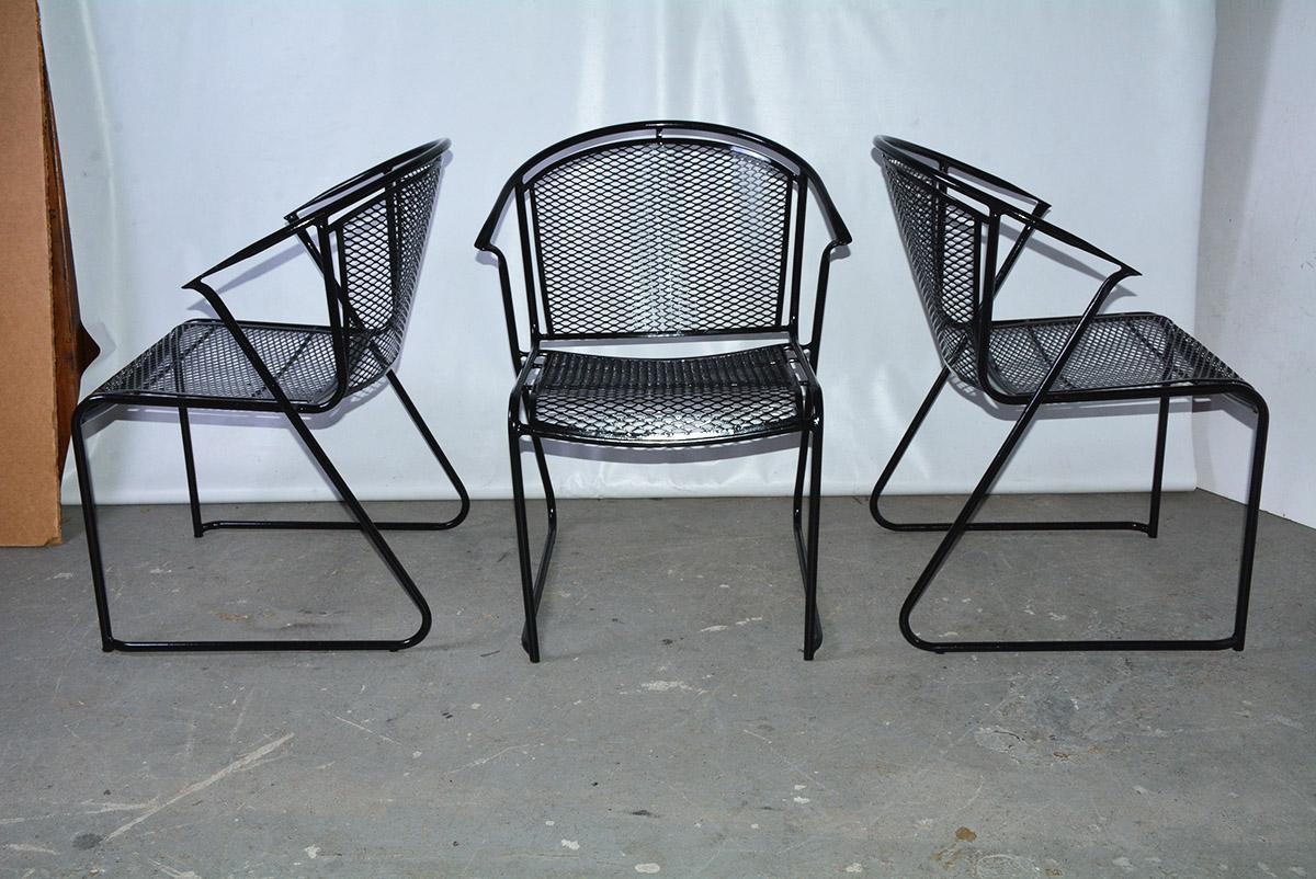 Painted Mid-Century Modern Woodard Style Patio Dining Chairs