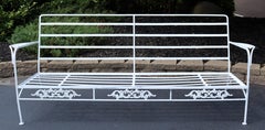 Mid-Century Modern Woodard White Painted Iron Outdoor Patio Sofa