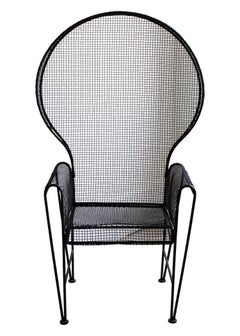 Mid Century Modern Woodard Wrought Iron Canopy Garden Chair