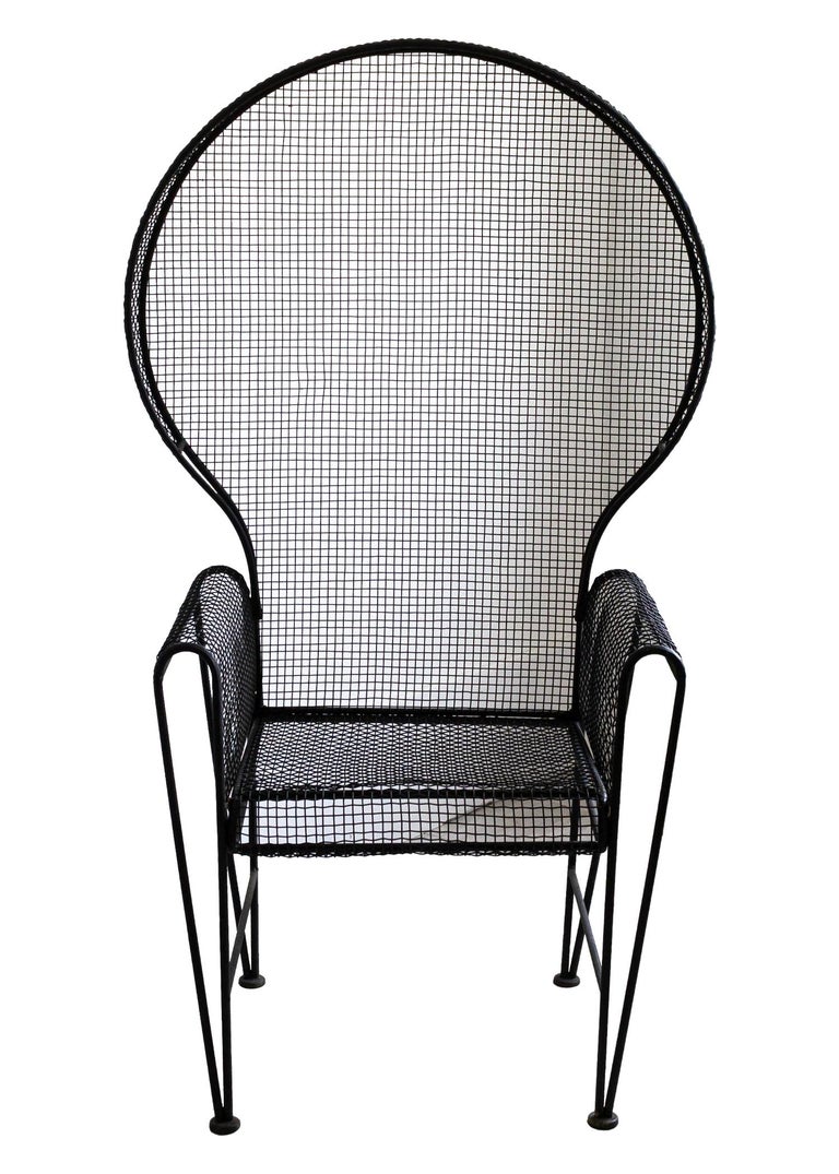 Mid Century Modern Woodard Wrought Iron Canopy Garden Chair For Sale at