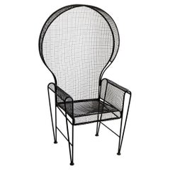 Retro Mid Century Modern Woodard Wrought Iron Canopy Garden Chair