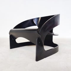 Mid-Century Modern Wooden Armchair Model 4801 by Joe Colombo for Kartell, 1960s