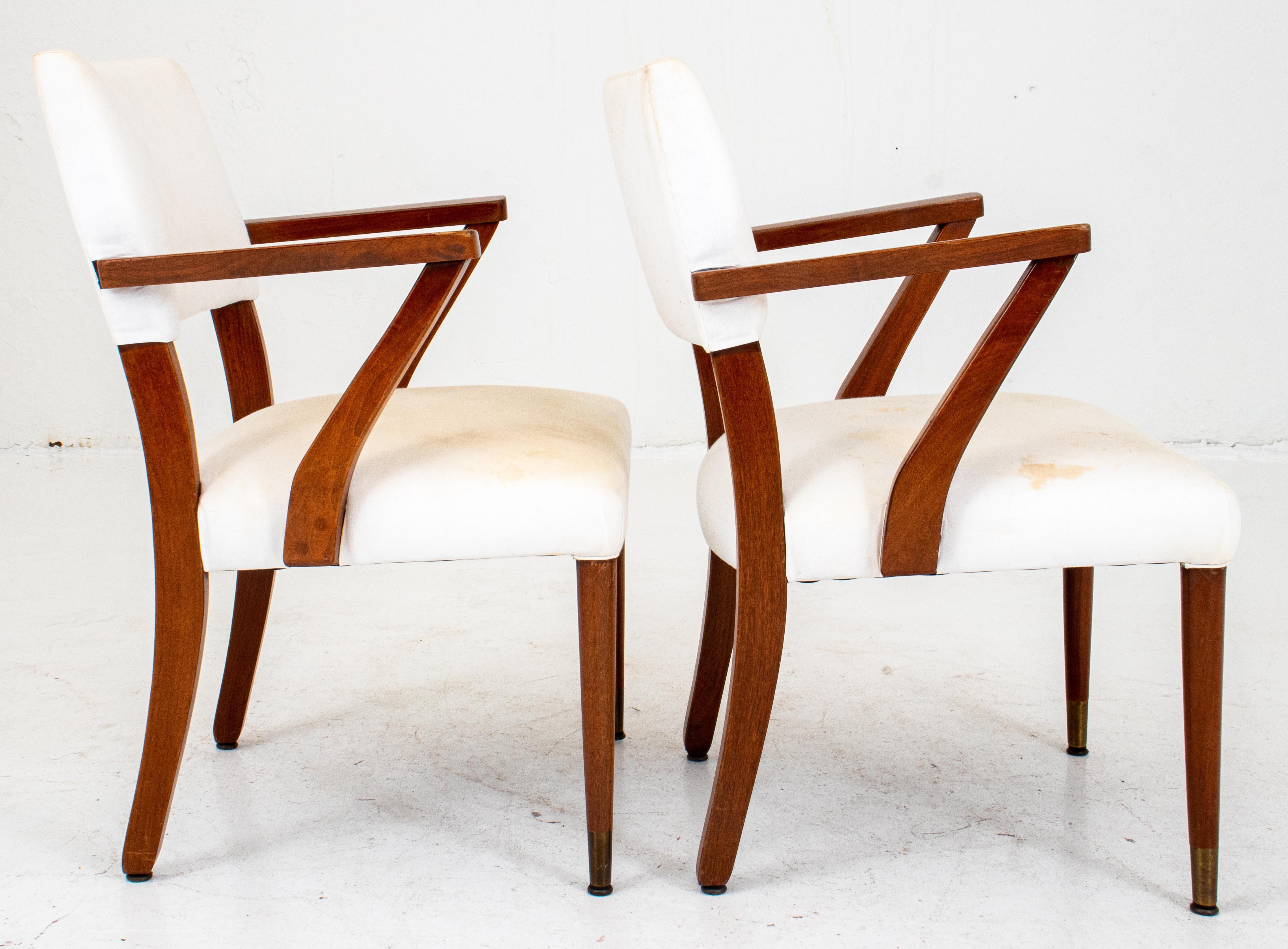 20th Century Mid-Century Modern Wooden Armchairs, Pair