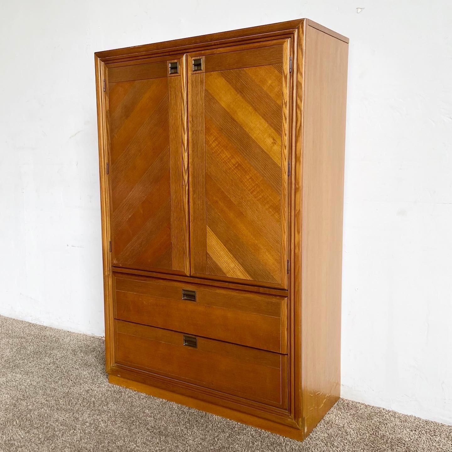 Mid Century Modern Wooden Armoire by Bernhardt In Good Condition For Sale In Delray Beach, FL