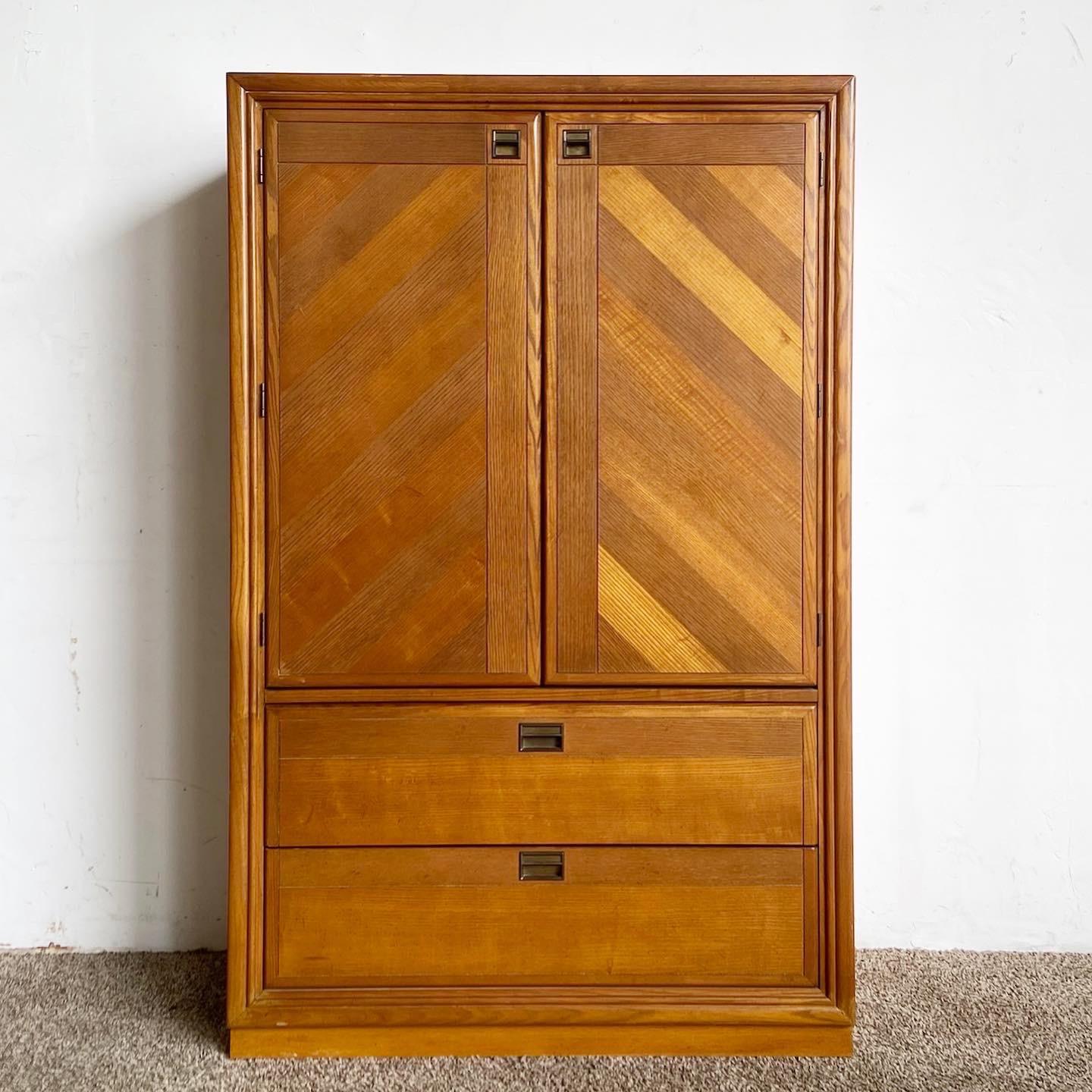 Mid Century Modern Wooden Armoire by Bernhardt For Sale