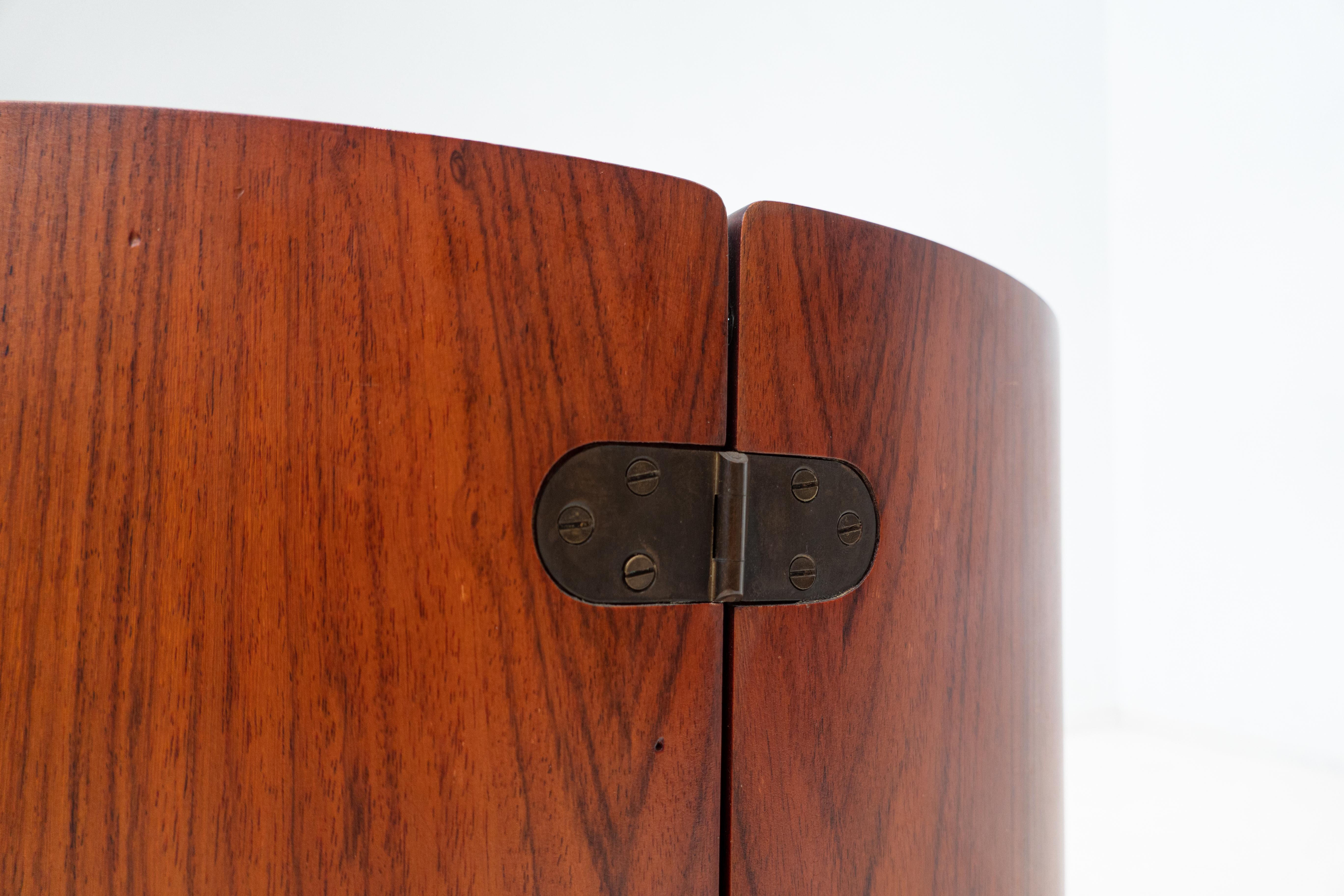 Mid-Century Modern Wooden Bar, Leather Handles, 1960s 6