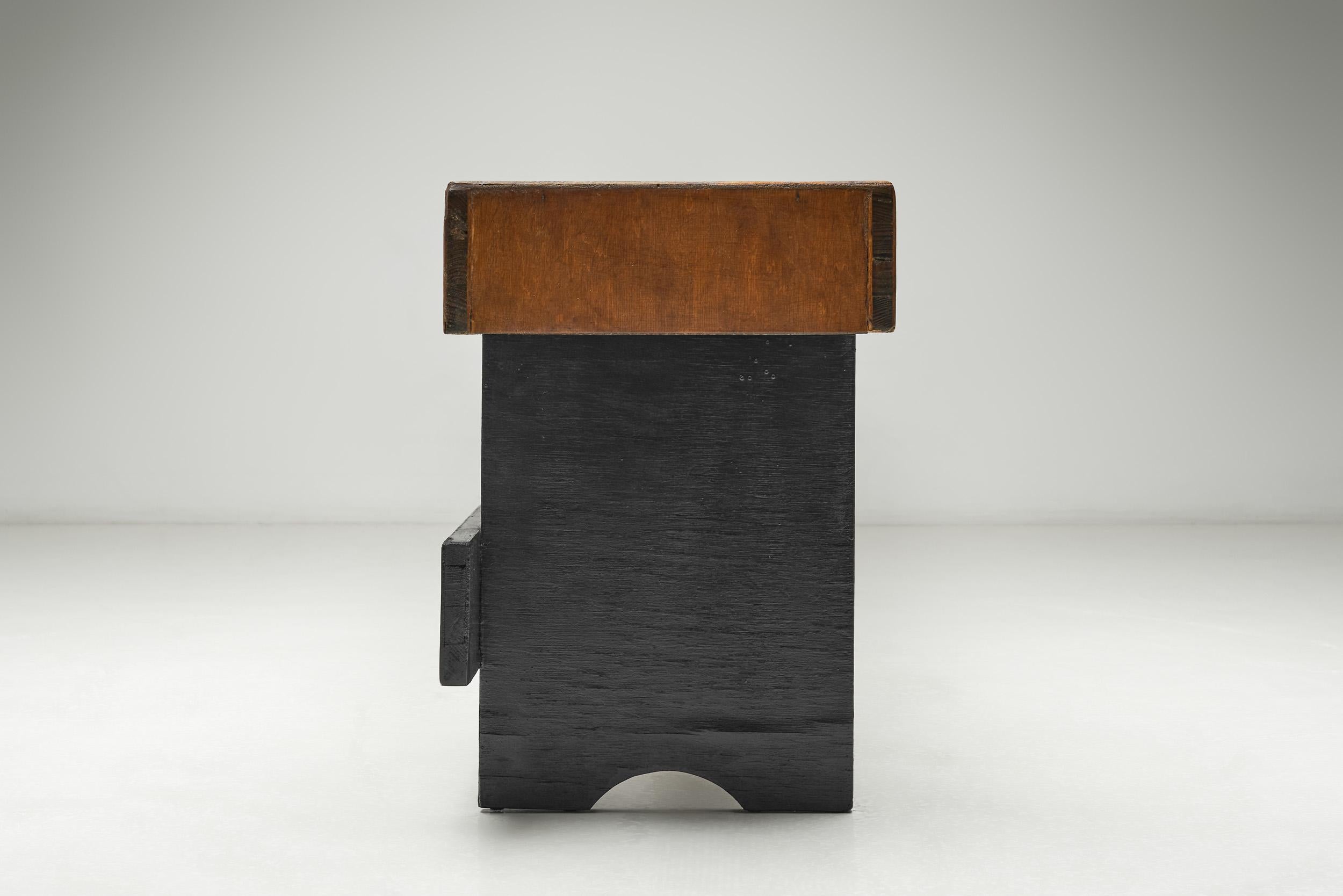 Banc en bois moderne du milieu du siècle, Europe, vers 1950 en vente 7