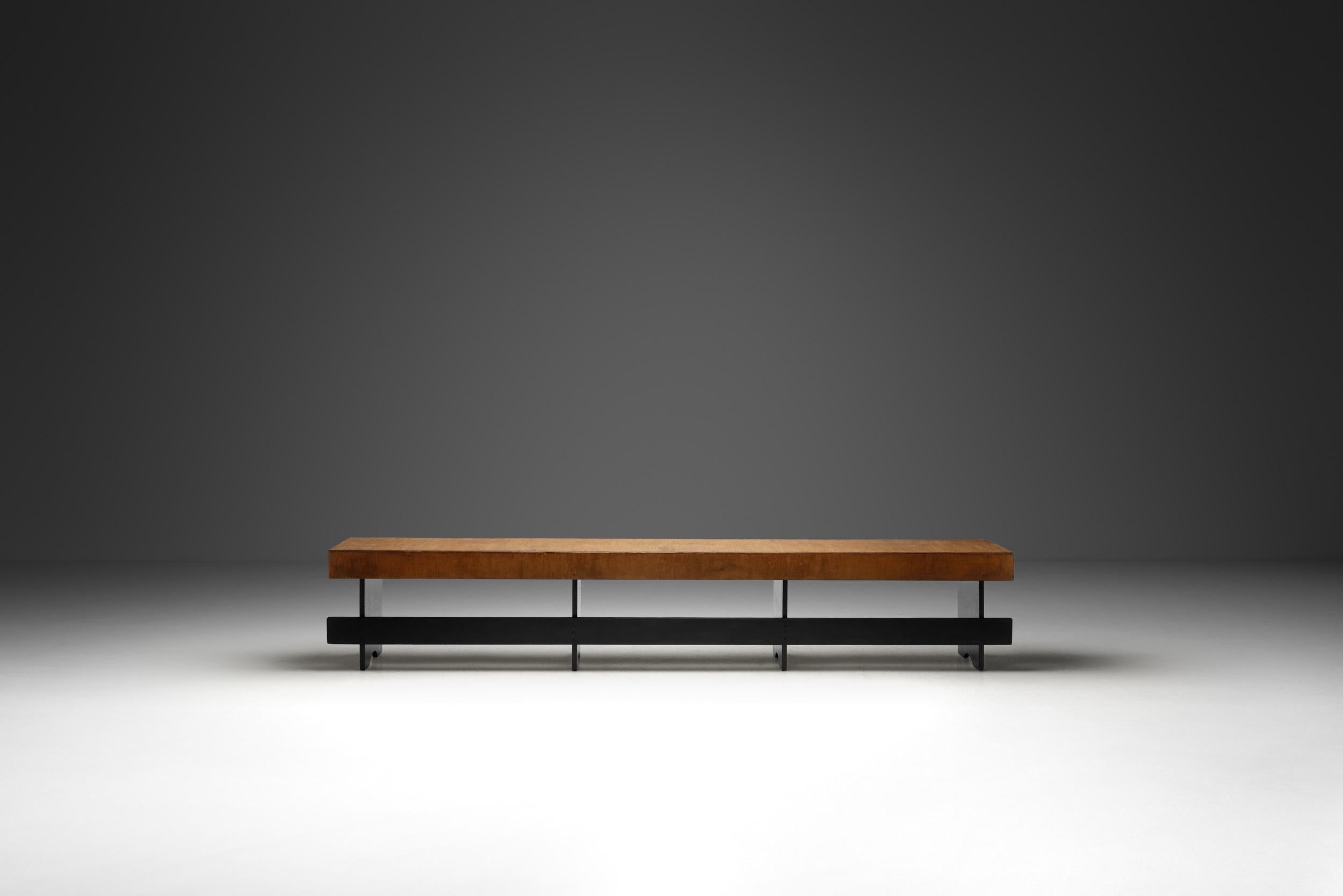Mid-Century Modern Banc en bois moderne du milieu du siècle, Europe, vers 1950 en vente