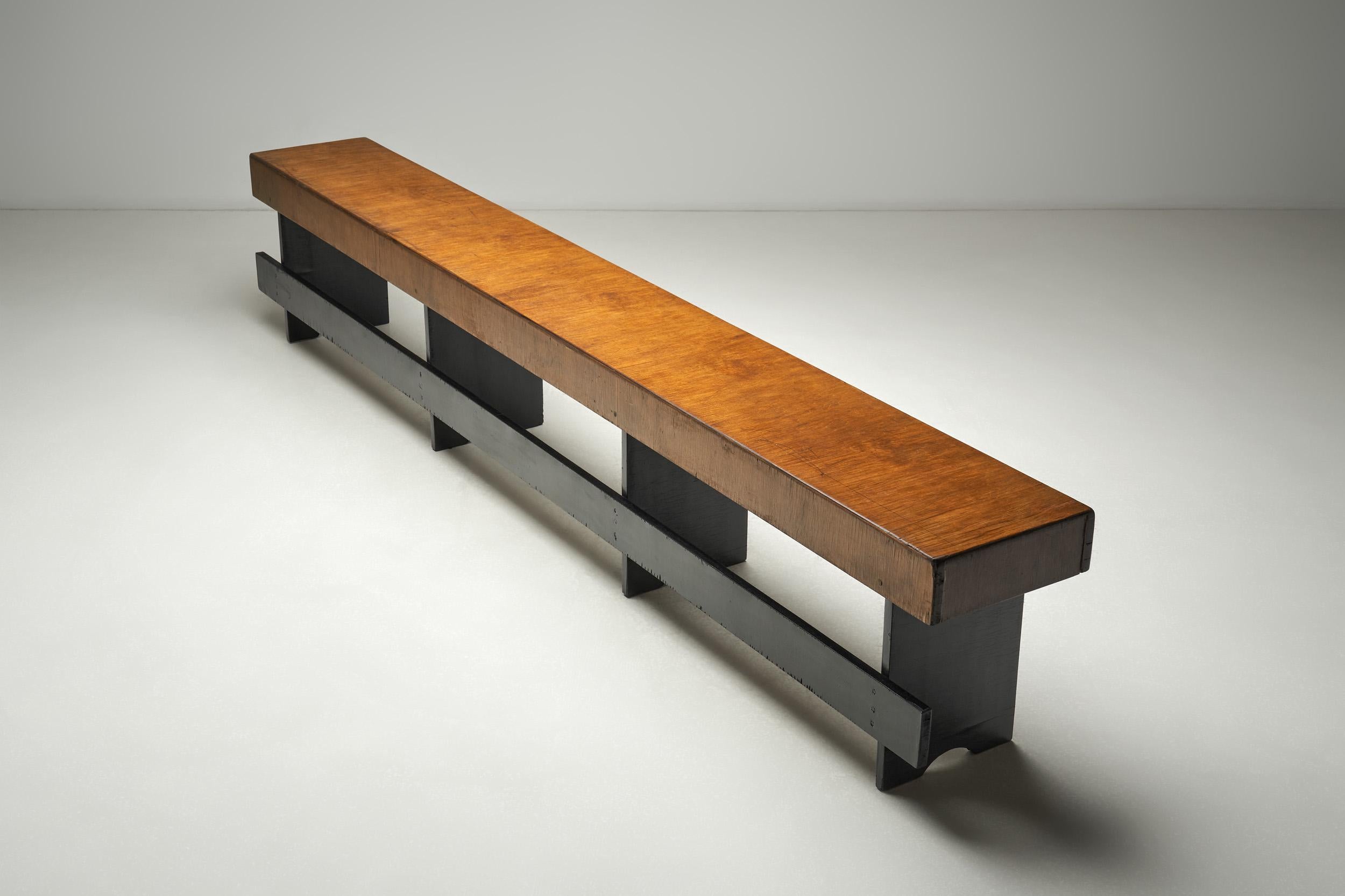 Milieu du XXe siècle Banc en bois moderne du milieu du siècle, Europe, vers 1950 en vente