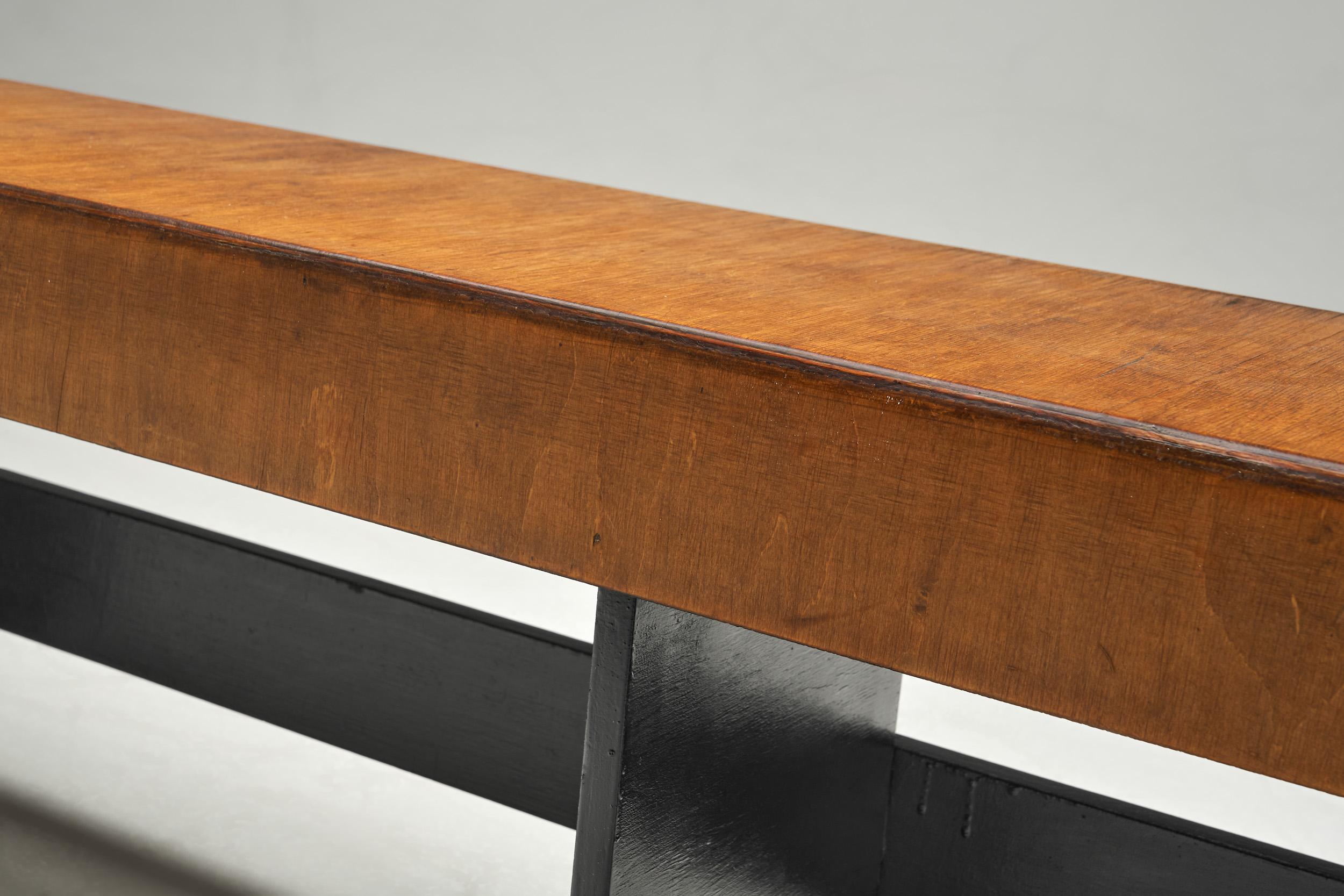Bois Banc en bois moderne du milieu du siècle, Europe, vers 1950 en vente