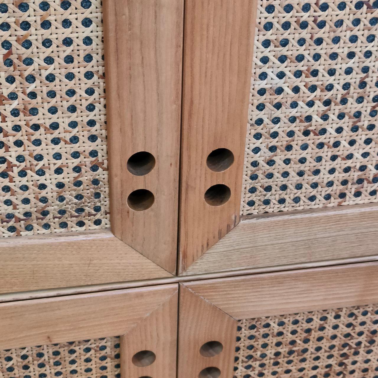 Rattan Armadio libreria in legno modulare di Jan De Vries, Italia, anni '70 in vendita