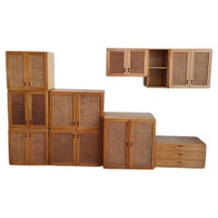 Mid-century modern wooden bookcase cabinet modular by Jan De Vries, Italy, 1970s