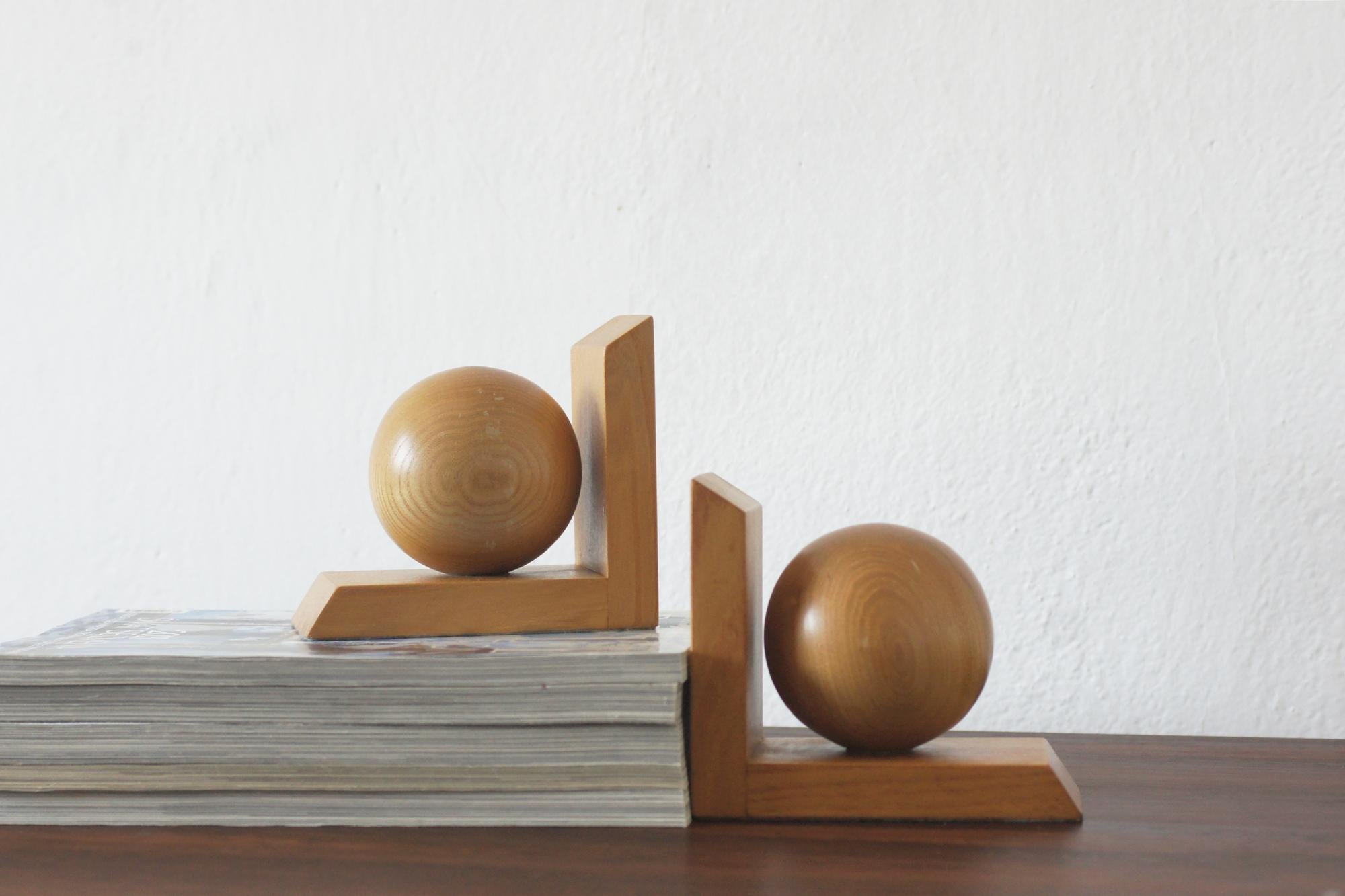 Mid-Century Modern Wooden Bookends, 1950s, Set of 2 Europeo en venta