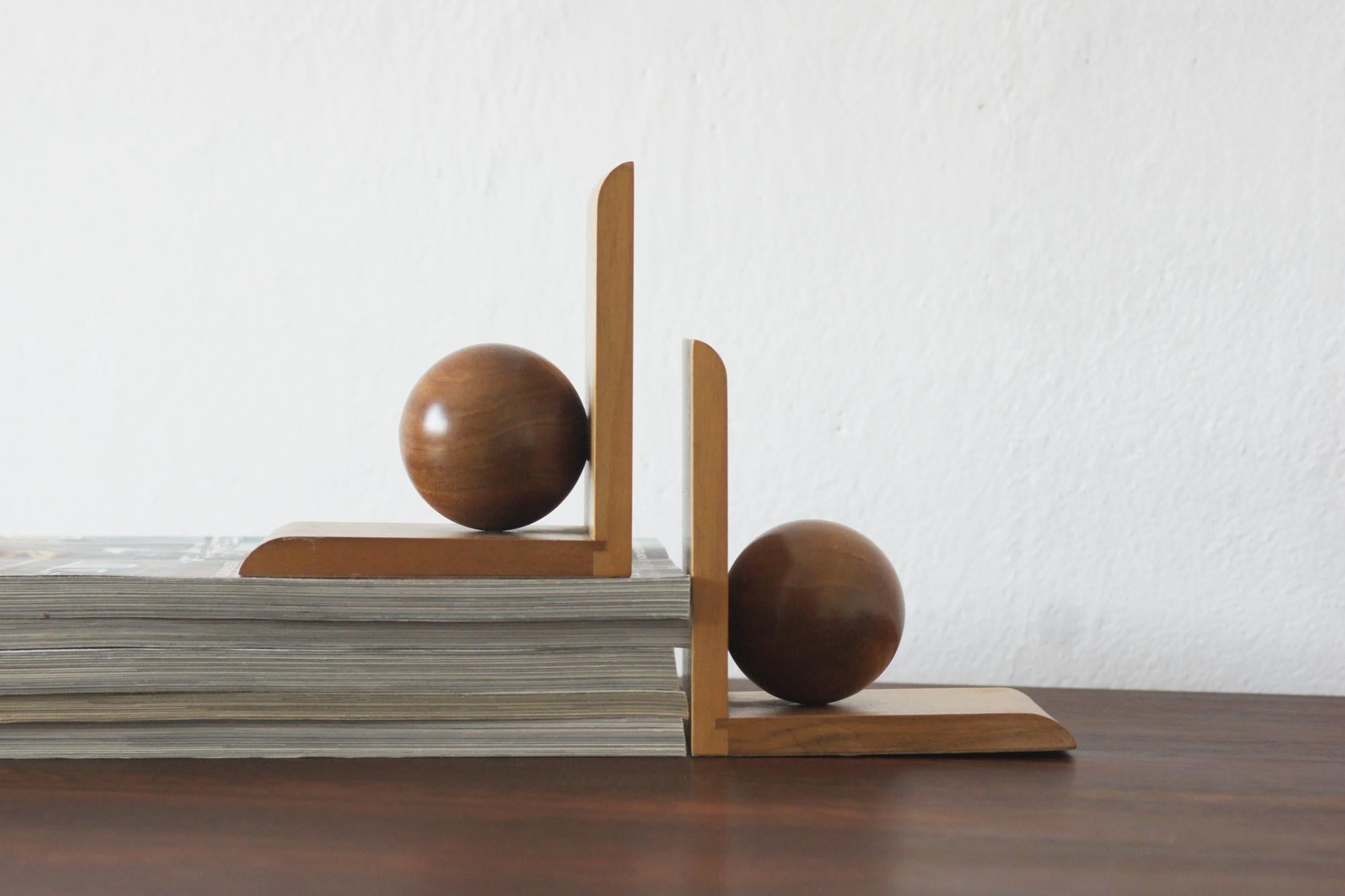 Mid-Century Modern Wooden Bookends, 1950s, Set of 2 Europeo en venta