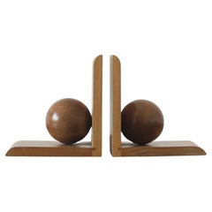 Mid-Century Modern Wooden Bookends, 1950s, Set of 2