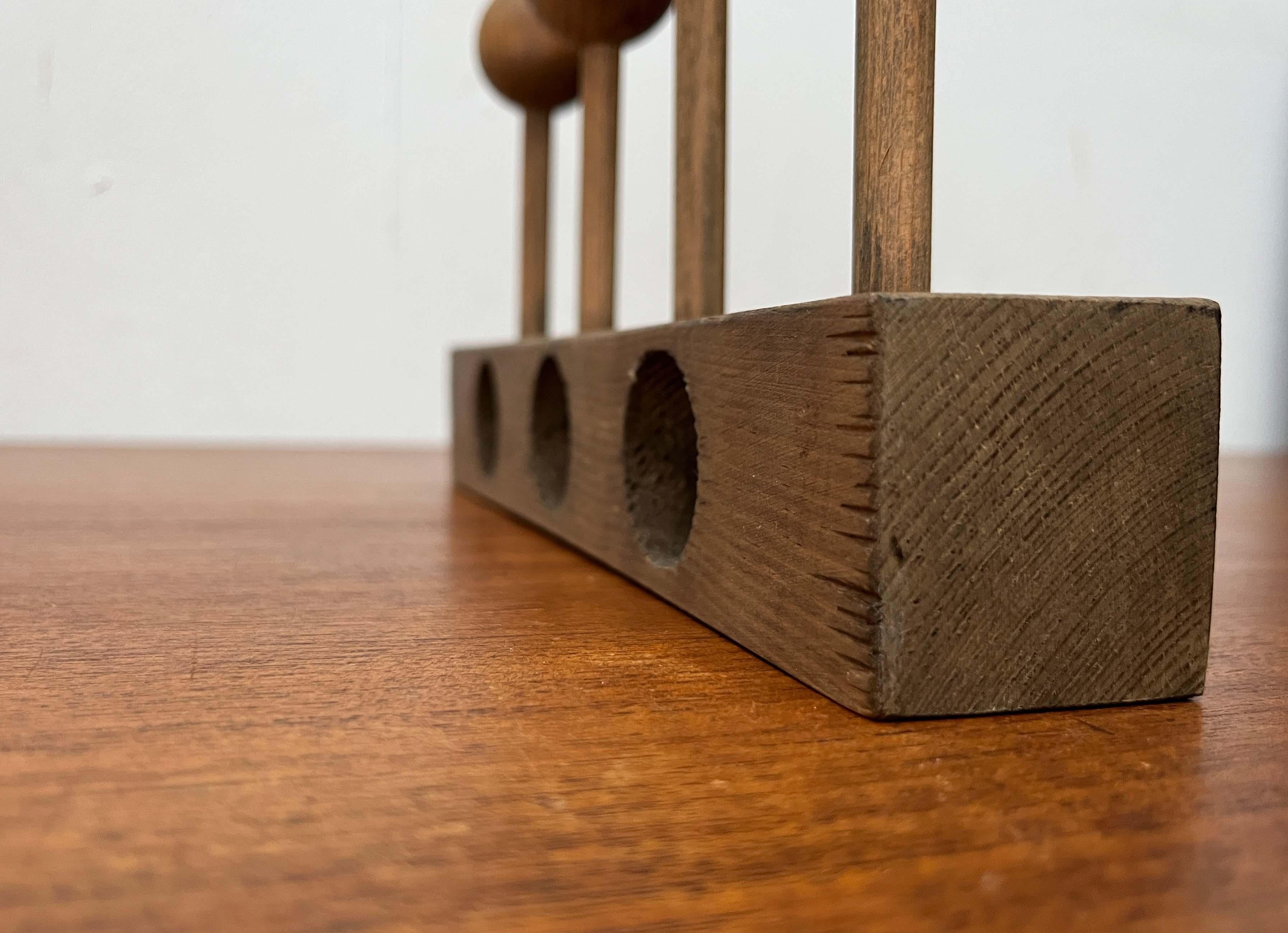 Portacandele in legno della modernità di metà secolo di Aarikka, anni '60 in vendita 9