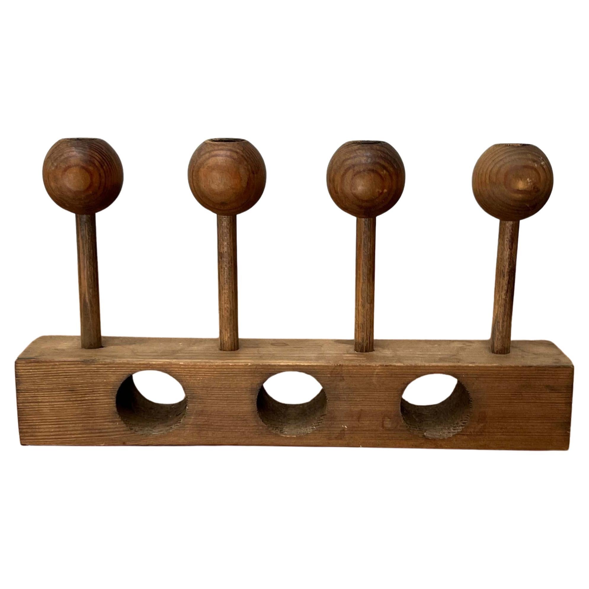 Mid-Century Modern Wooden Candleholder from Aarikka, 1960s