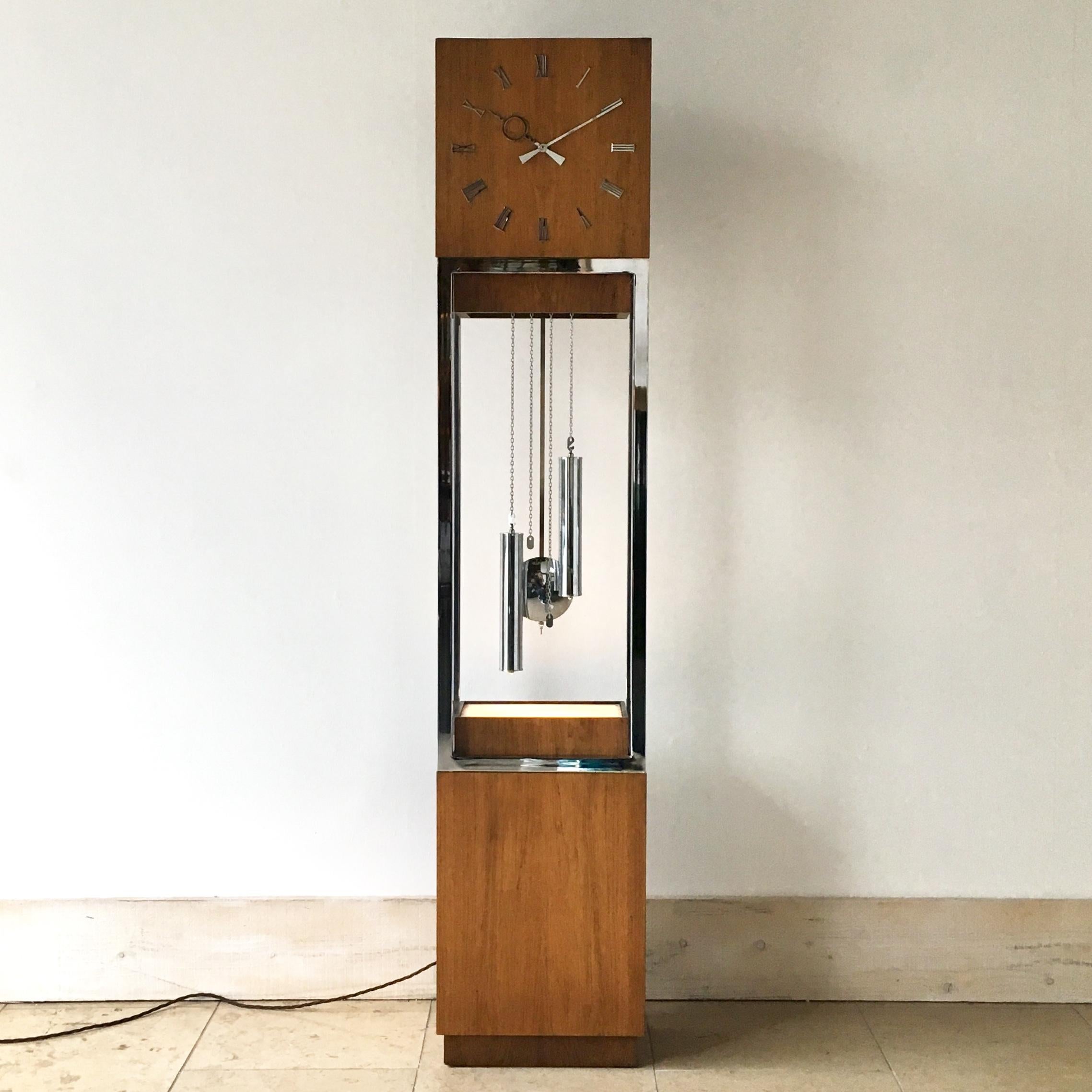 mid century grandfather clock