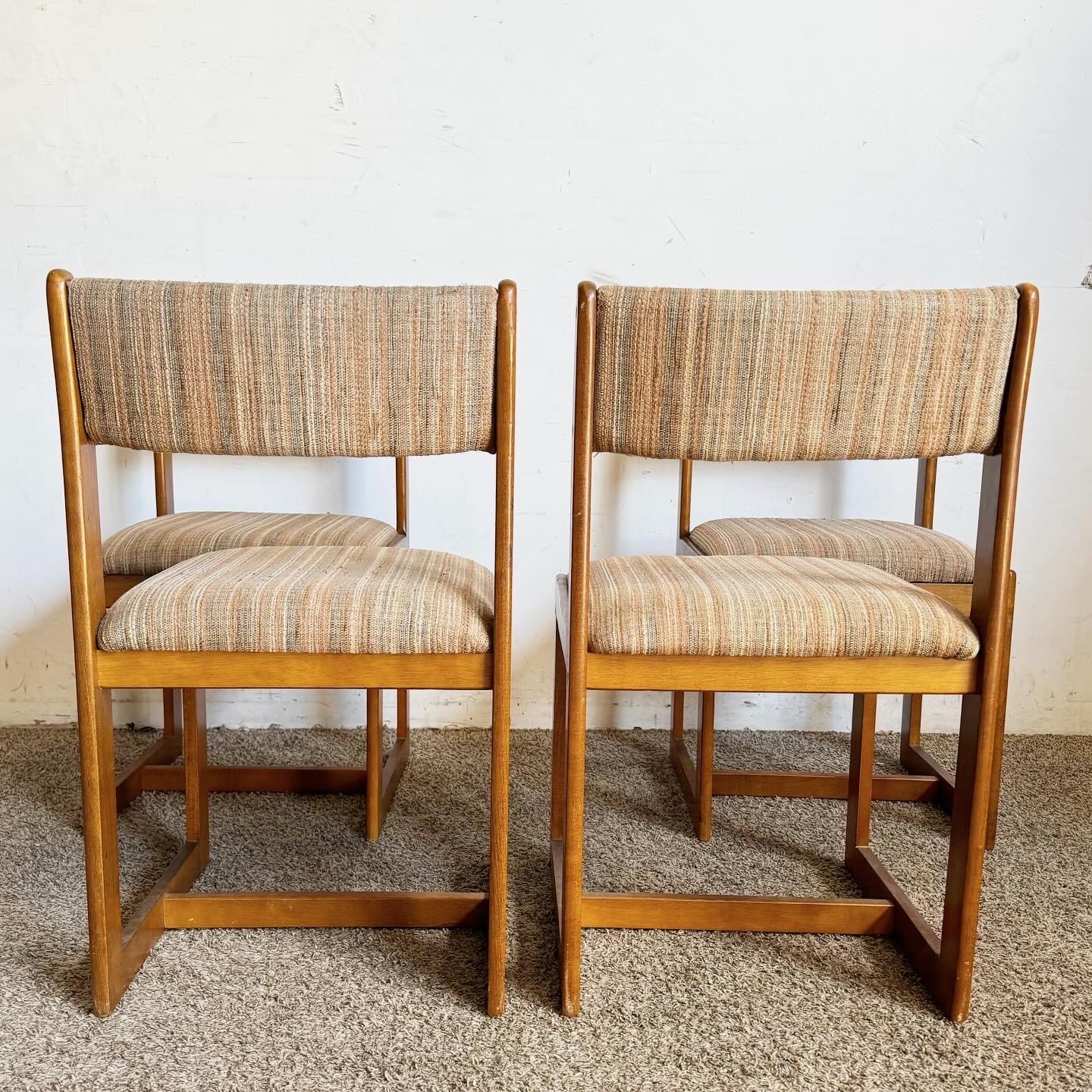 Late 20th Century Mid Century Modern Wooden Chairs - Set of 4 For Sale