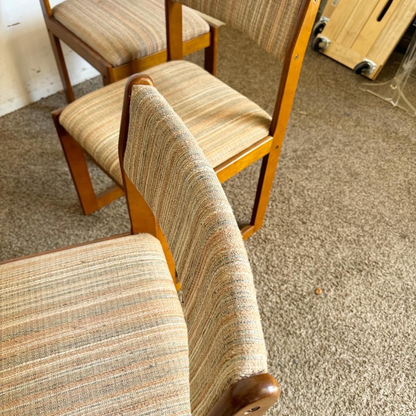Mid Century Modern Wooden Chairs - Set of 4 For Sale 2