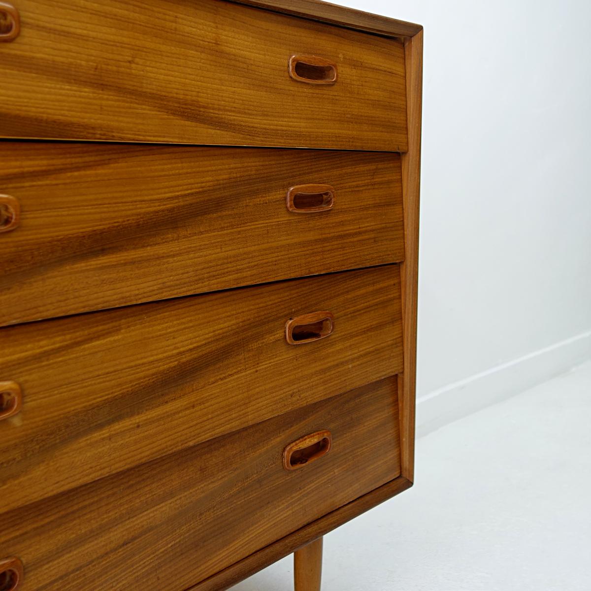 Mid-20th Century Mid-Century Modern Wooden Chest of Drawers Attributed to Louis Van Teeffelen