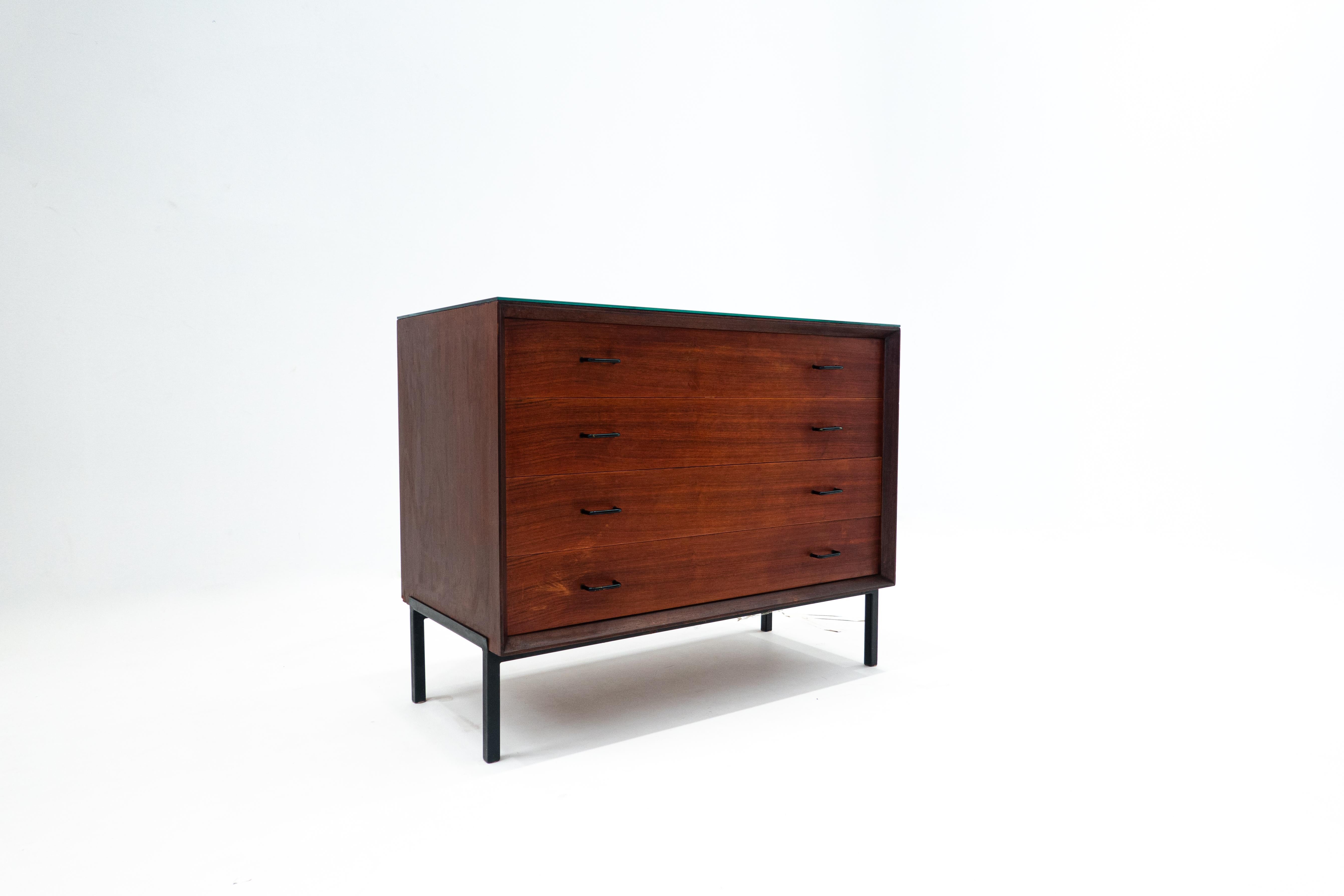 Mid-20th Century Mid-Century Modern Wooden Chest of Drawers, Italy, 1960s For Sale