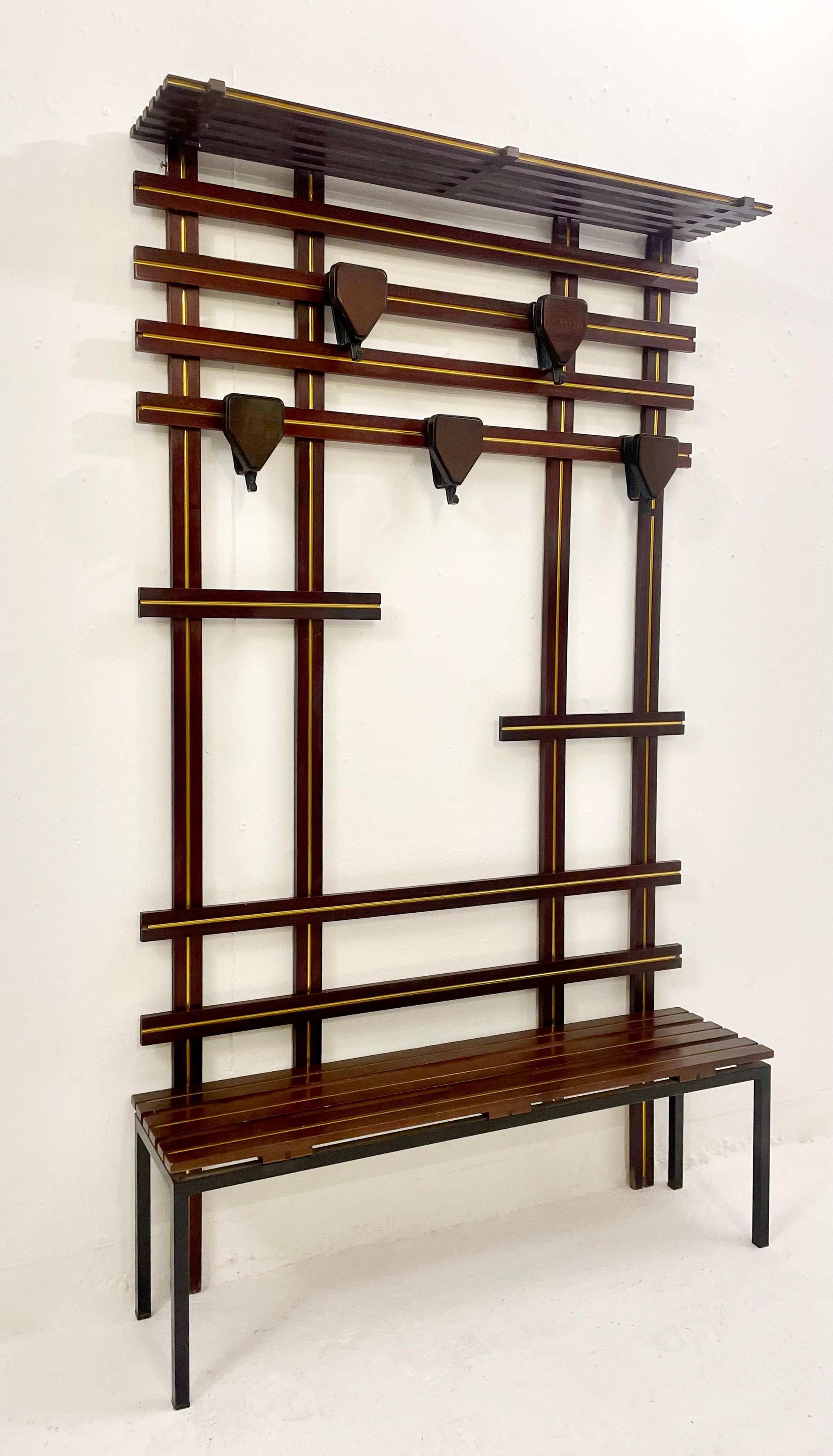 Italian Mid-Century Modern Wooden Coat Rack, Italy, 1960s For Sale