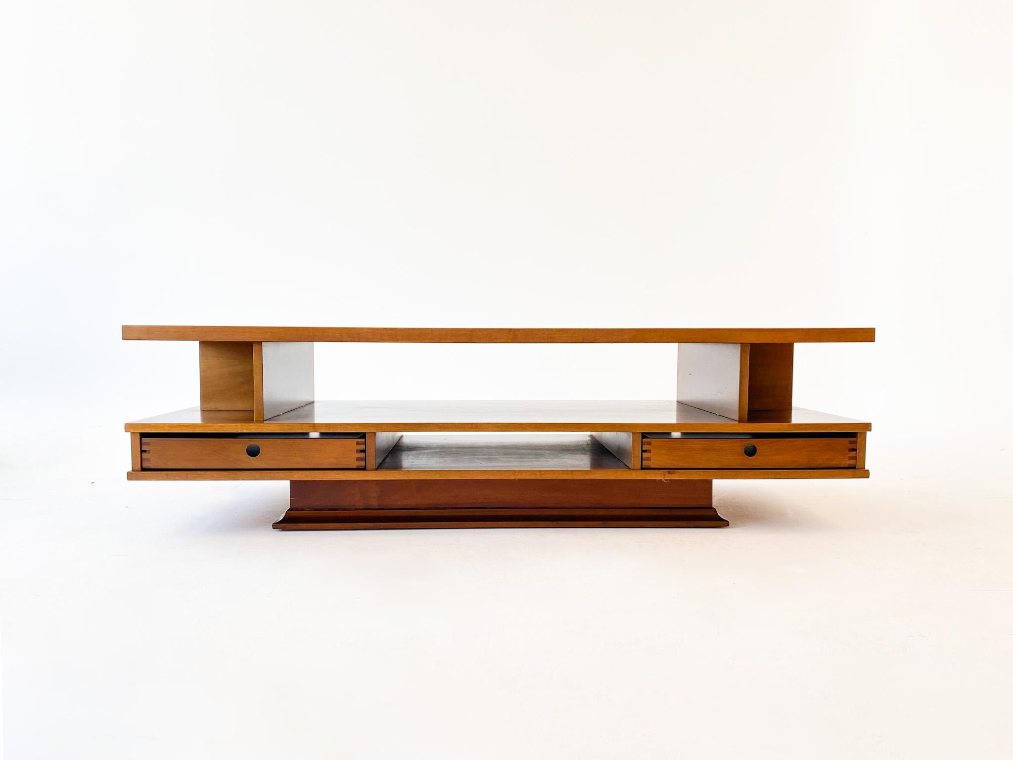 Italian Mid-Century Modern Wooden Coffee Table by Claudio Salocchi for Sormani, 1960s