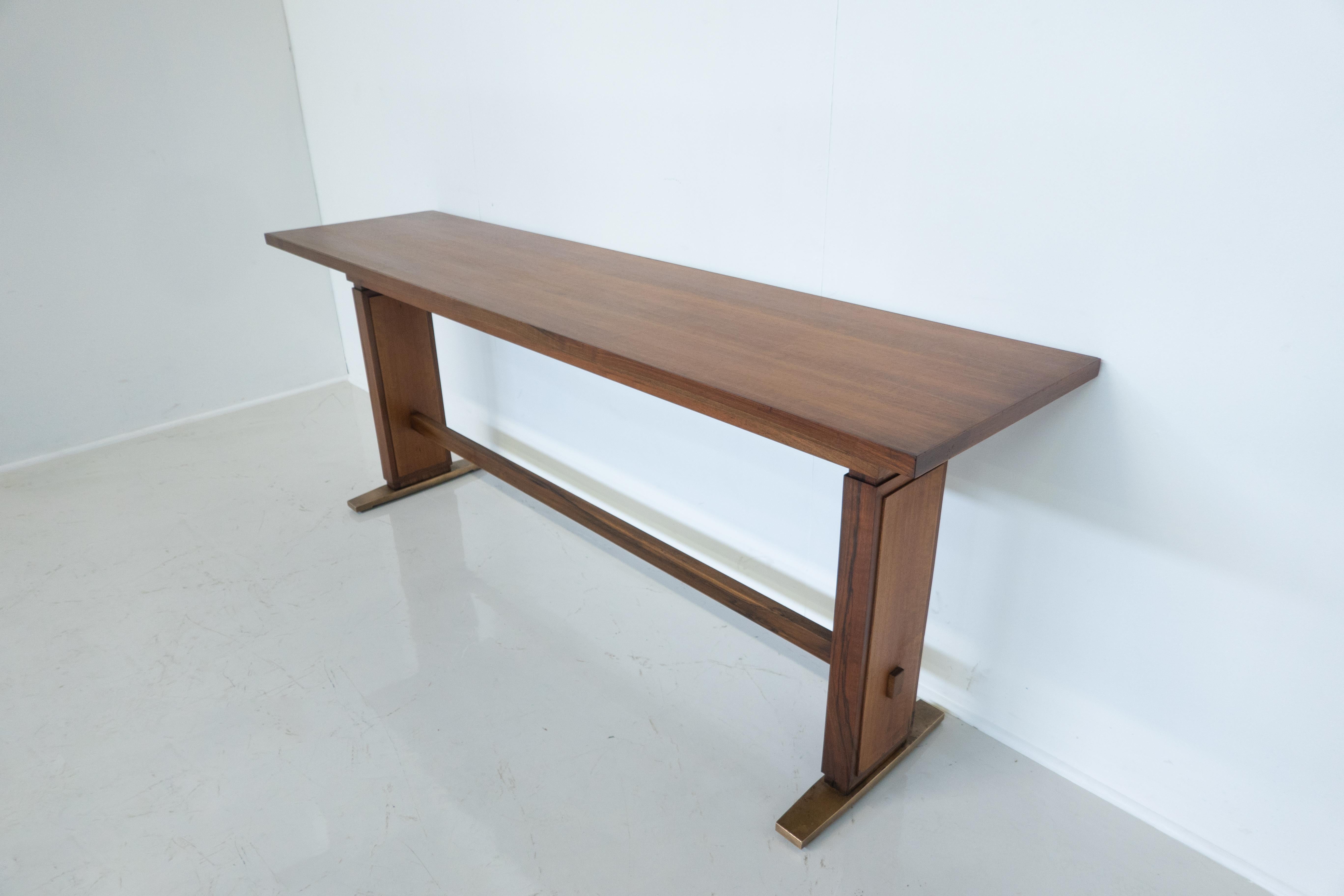 Mid-Century Modern Wooden Console Table by Giovanni Michelucci, 1960s In Good Condition For Sale In Brussels, BE