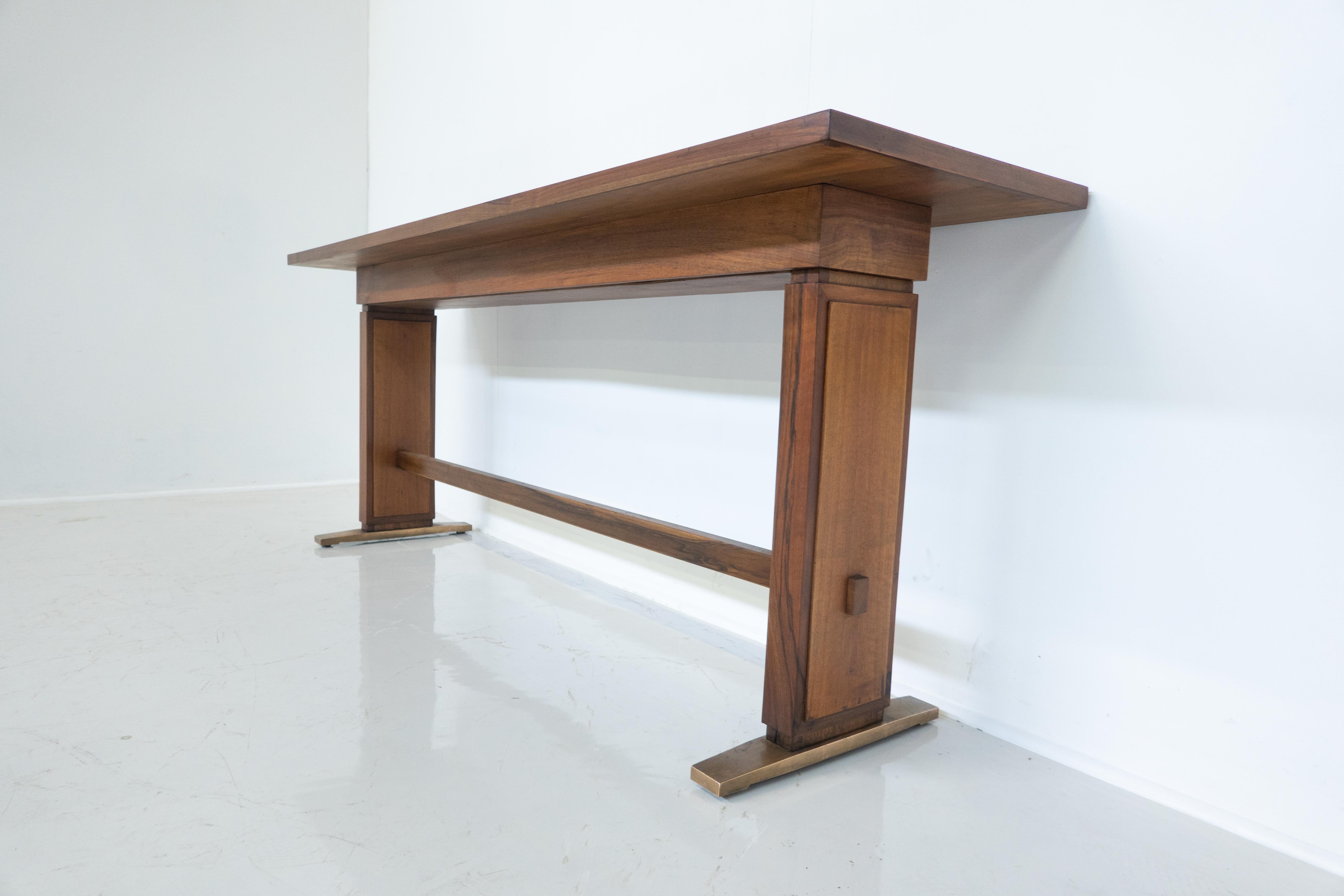 Mid-20th Century Mid-Century Modern Wooden Console Table by Giovanni Michelucci, 1960s For Sale