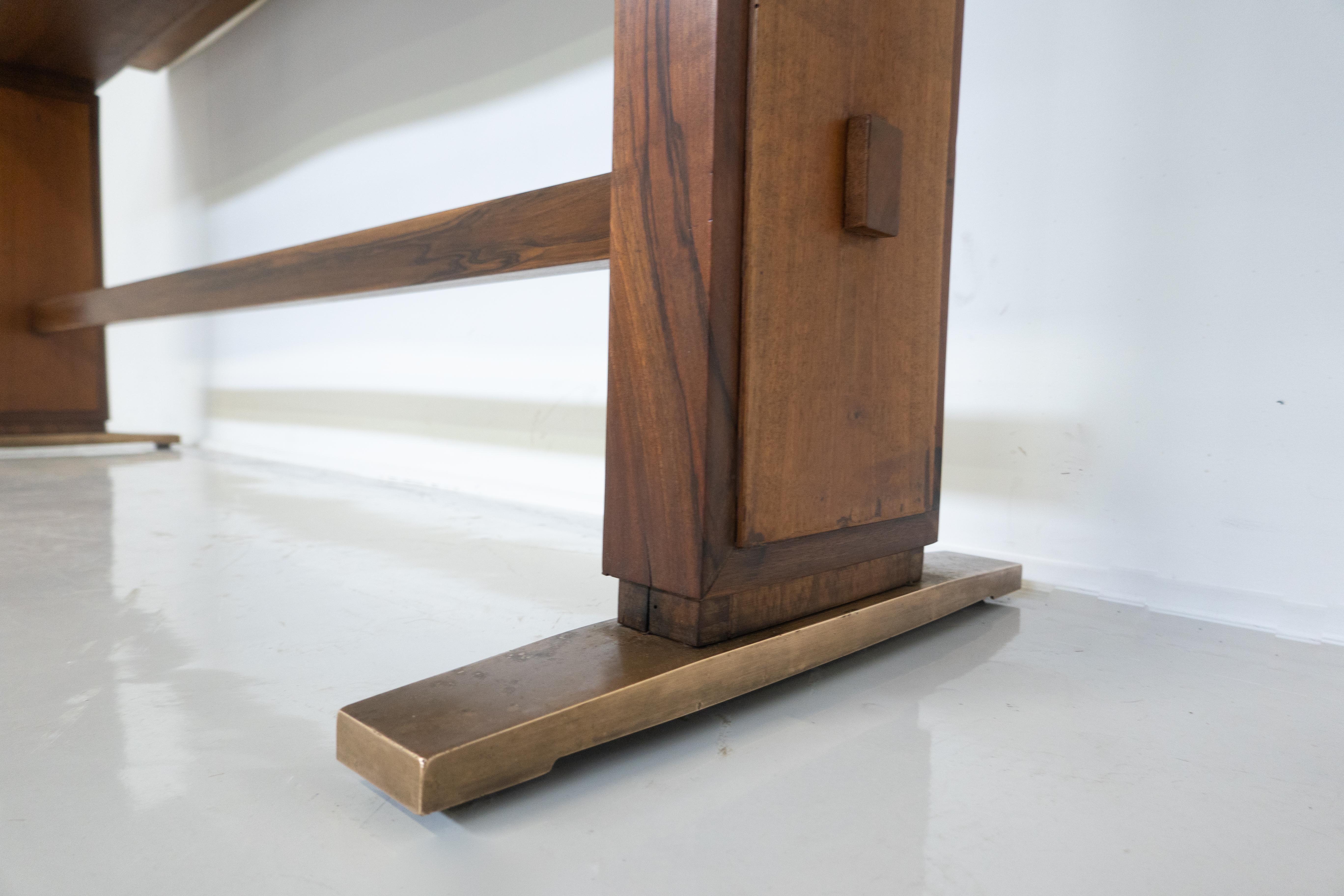Moderner Konsolentisch aus Holz aus der Mitte des Jahrhunderts von Giovanni Michelucci, 1960er Jahre (Mitte des 20. Jahrhunderts) im Angebot