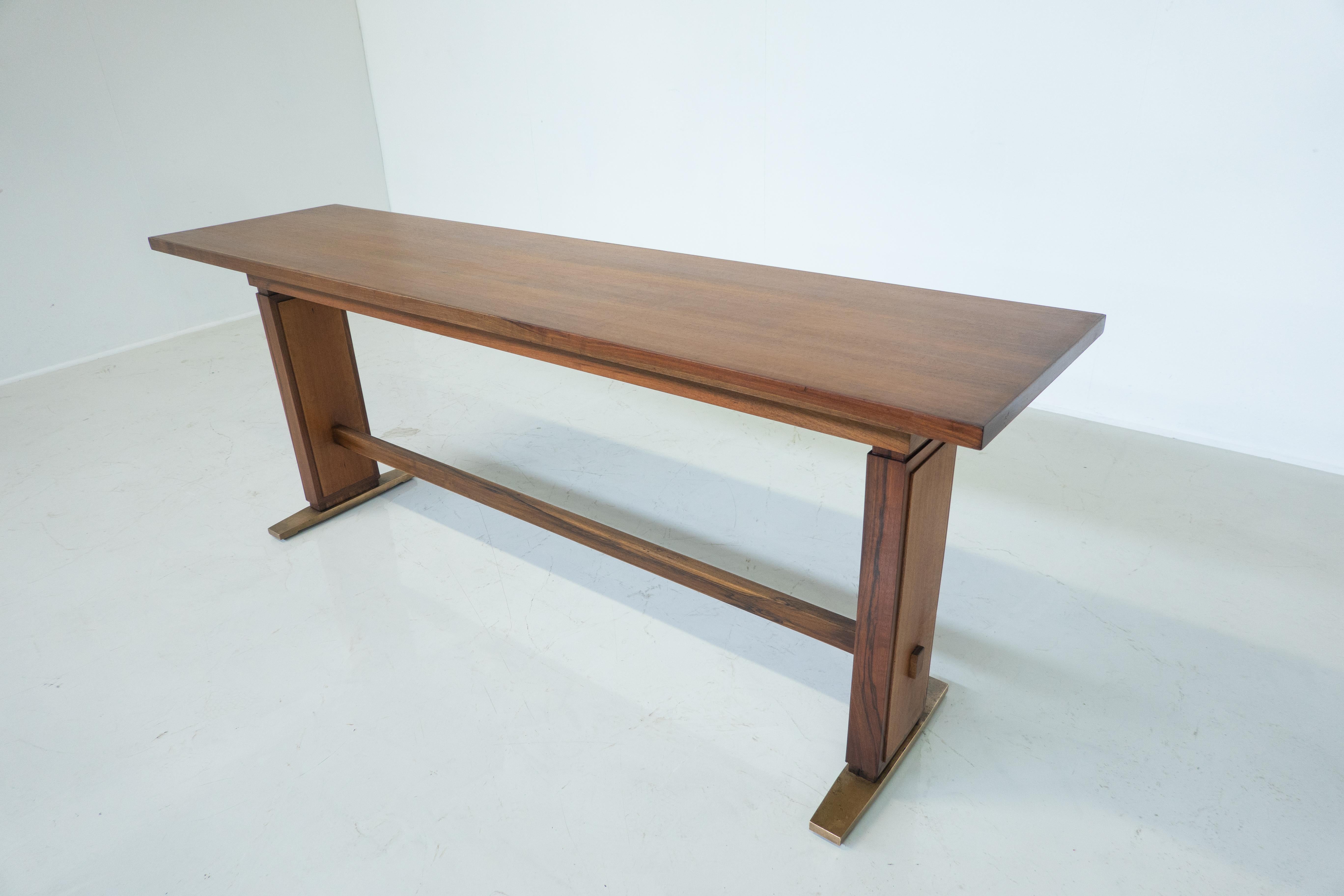 Mid-Century Modern Wooden Console Table by Giovanni Michelucci, 1960s For Sale 5