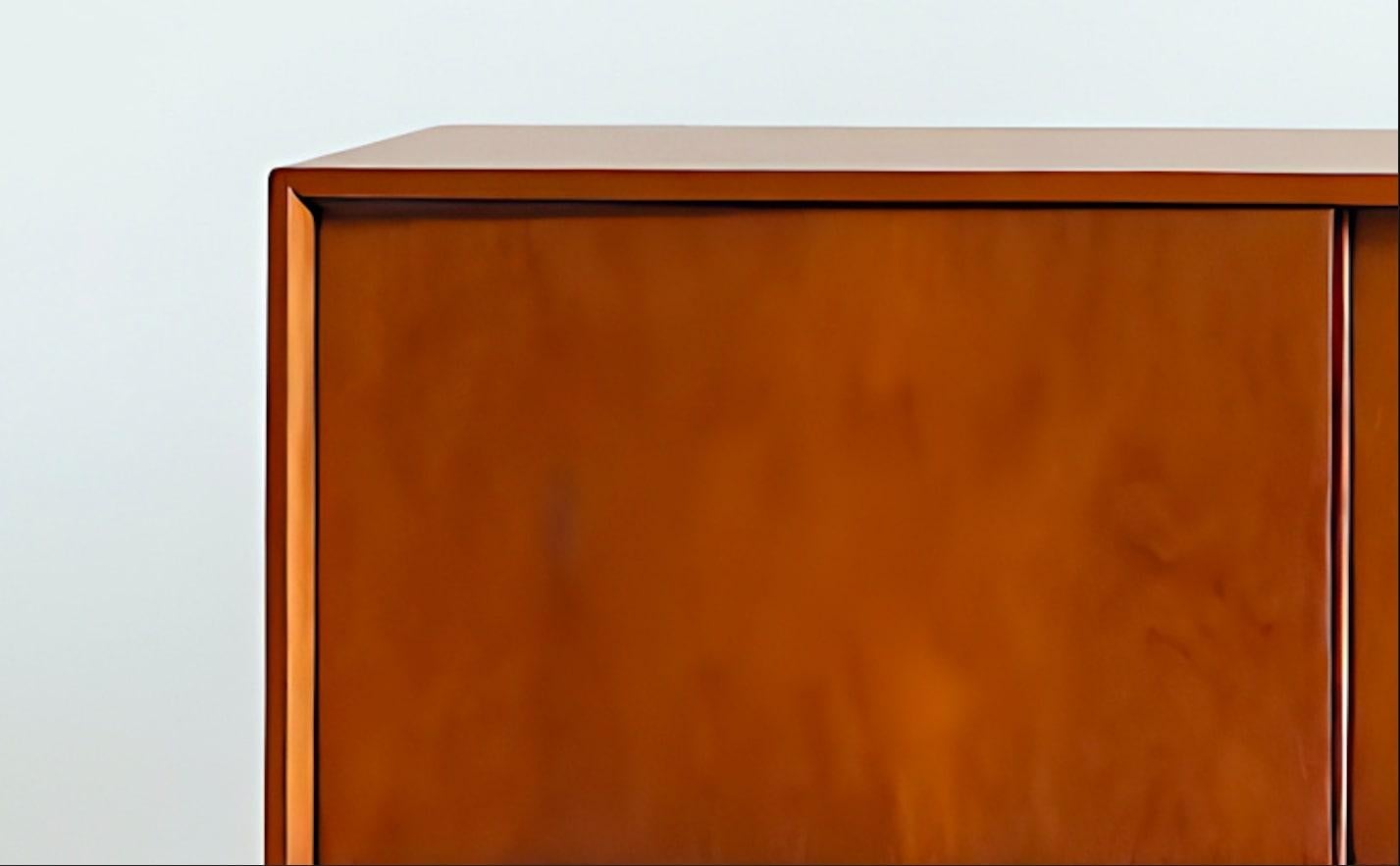 Hand-Crafted Mid-Century Modern Wooden Credenza by Artisanal For Sale