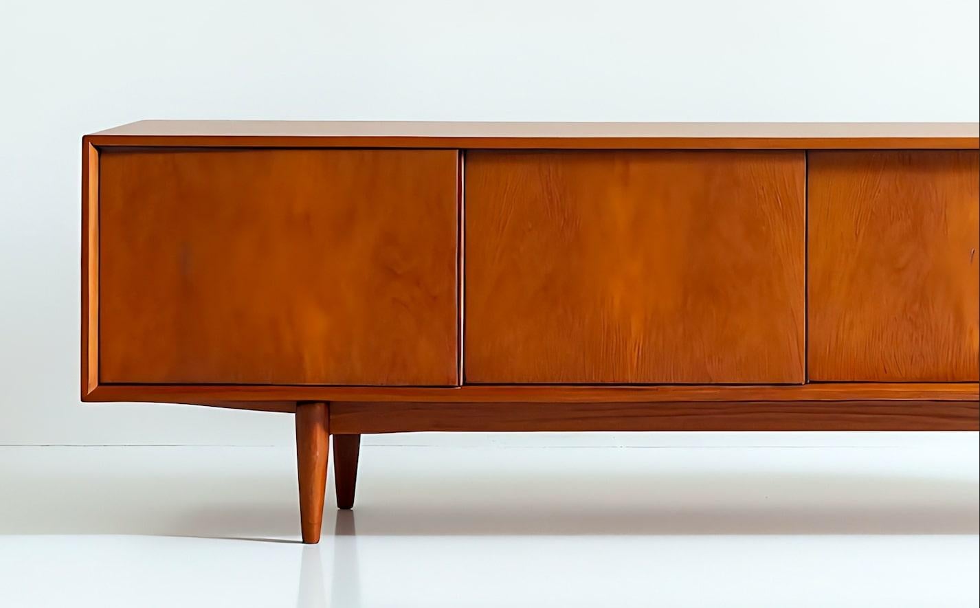 Mid-Century Modern Wooden Credenza by Artisanal For Sale 1