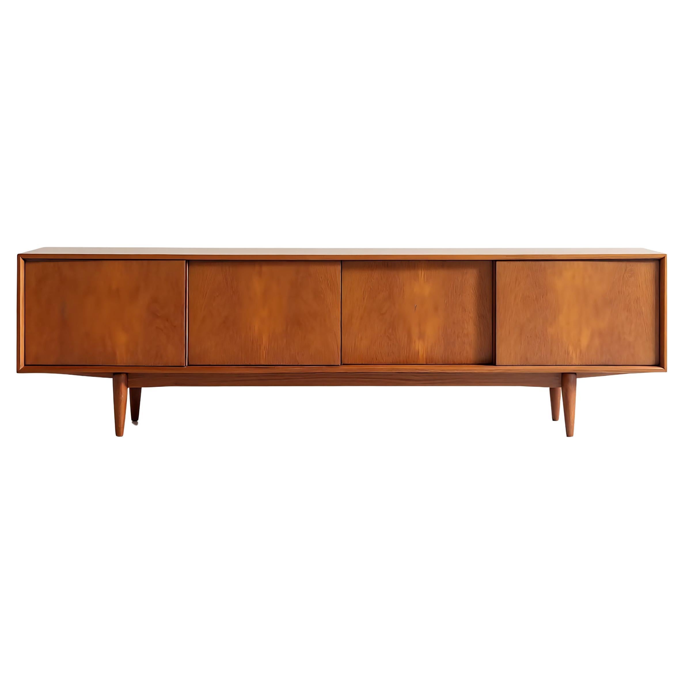 Mid-Century Modern Wooden Credenza by Artisanal For Sale